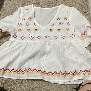 Please message me before buying - white romwe western top - Size: S